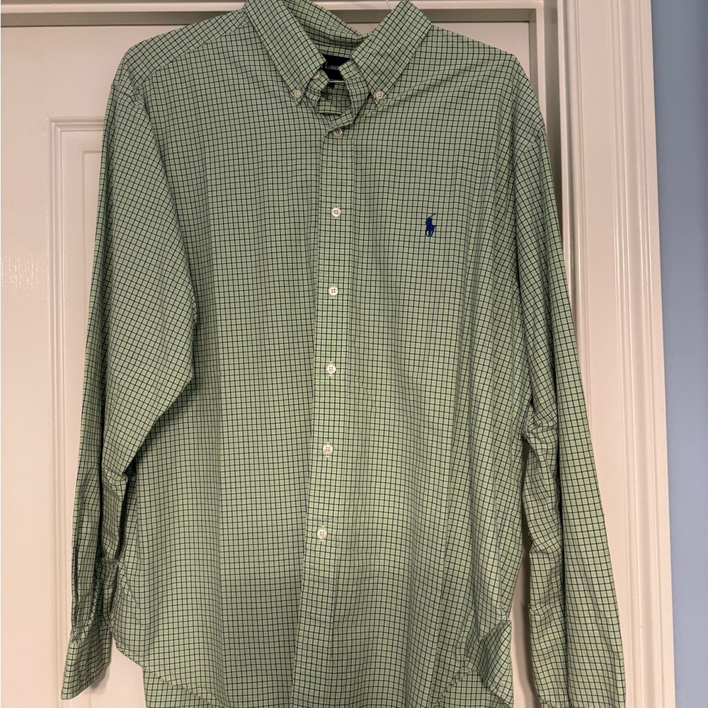 *BOGO* Eligible- Polo by Ralph Lauren Men's Green Checkered Shirt